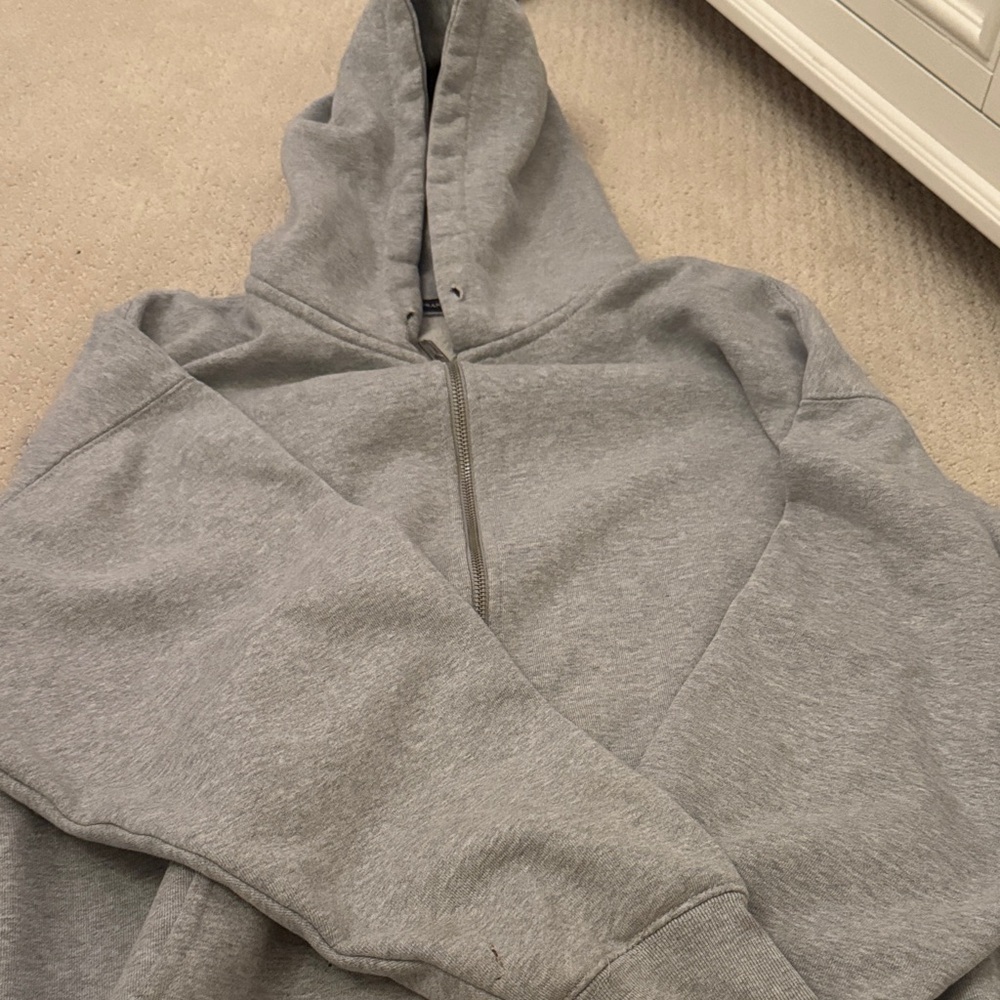 Brandy Melville Gray Zip-Up Hoodie